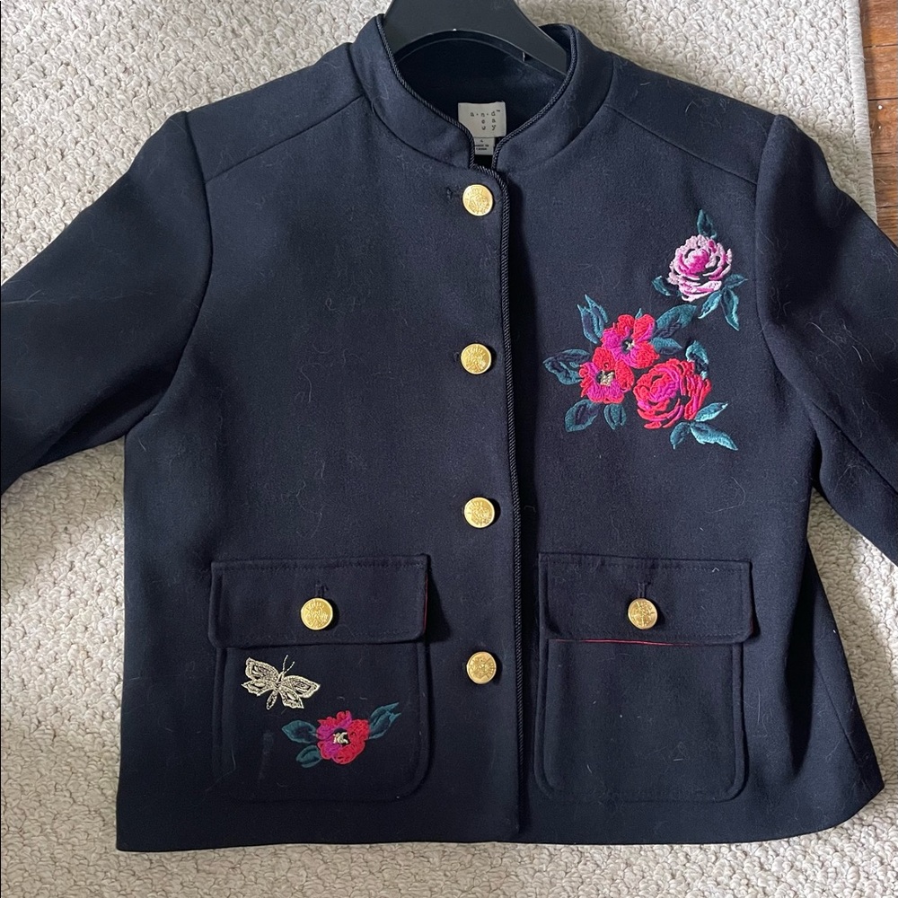 A New Day NWTs Black Floral
Embroidered Blazer Size 4